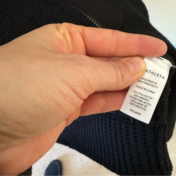 Athleta Sentinel Sweater Coat wool blend black medium - Picture 6 of 10